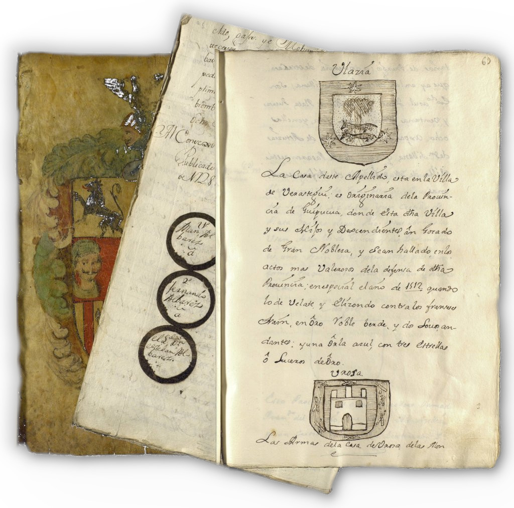 Documento antiguo manuscrito con escudo